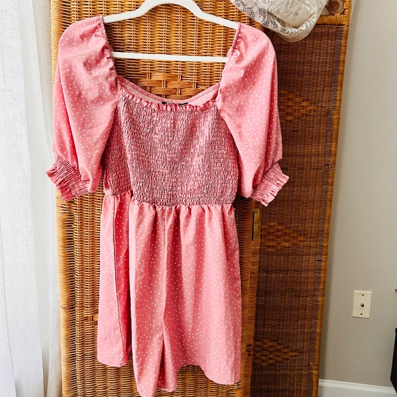 Pink, dotted, Romper.Medium and comfy! - Picture 1 of 2